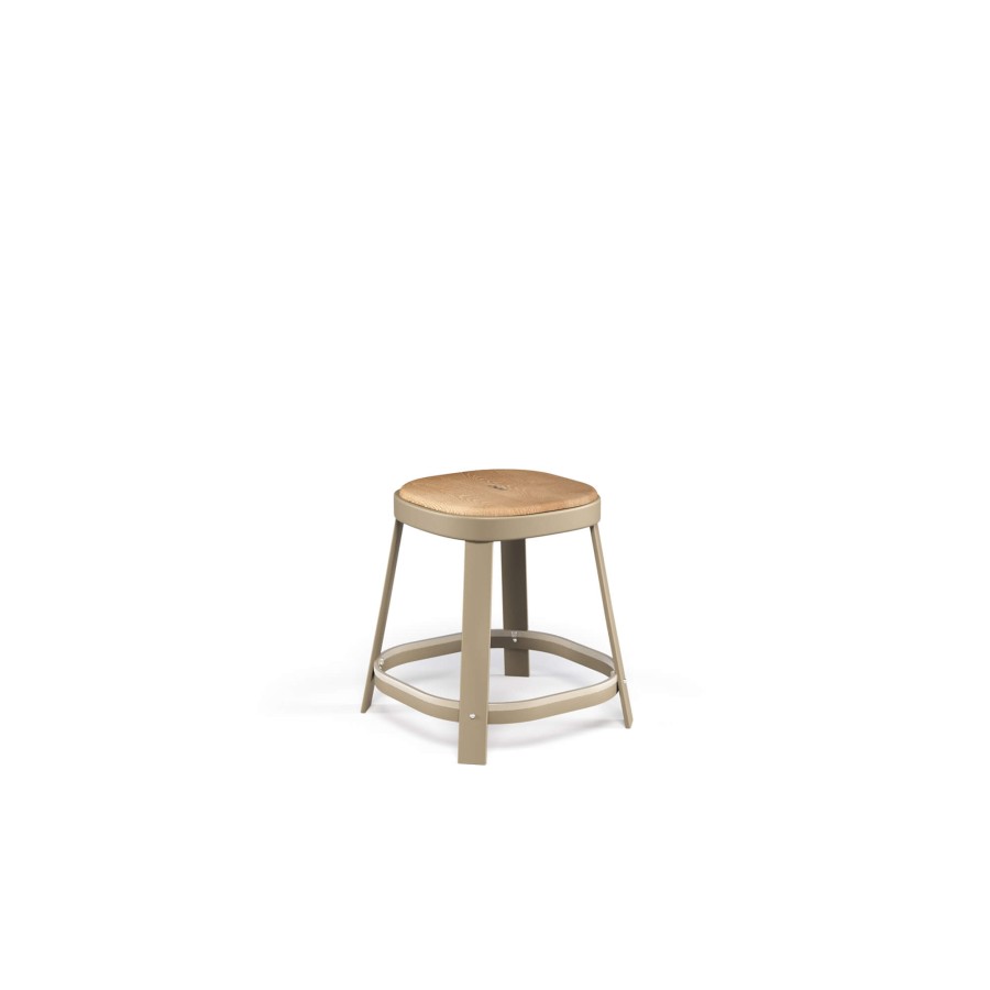 Selles ÉMEU | Tabouret De Jardin / Exterieur En Acier, Teck - Collection Thor