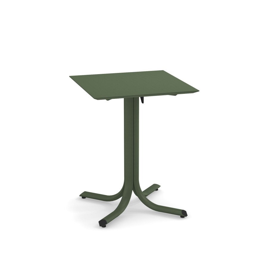 Les Tables ÉMEU | Table Pliable De Jardin Bordure Basse 60X60 / Exterieur En Acier - Systeme De Table De Collection