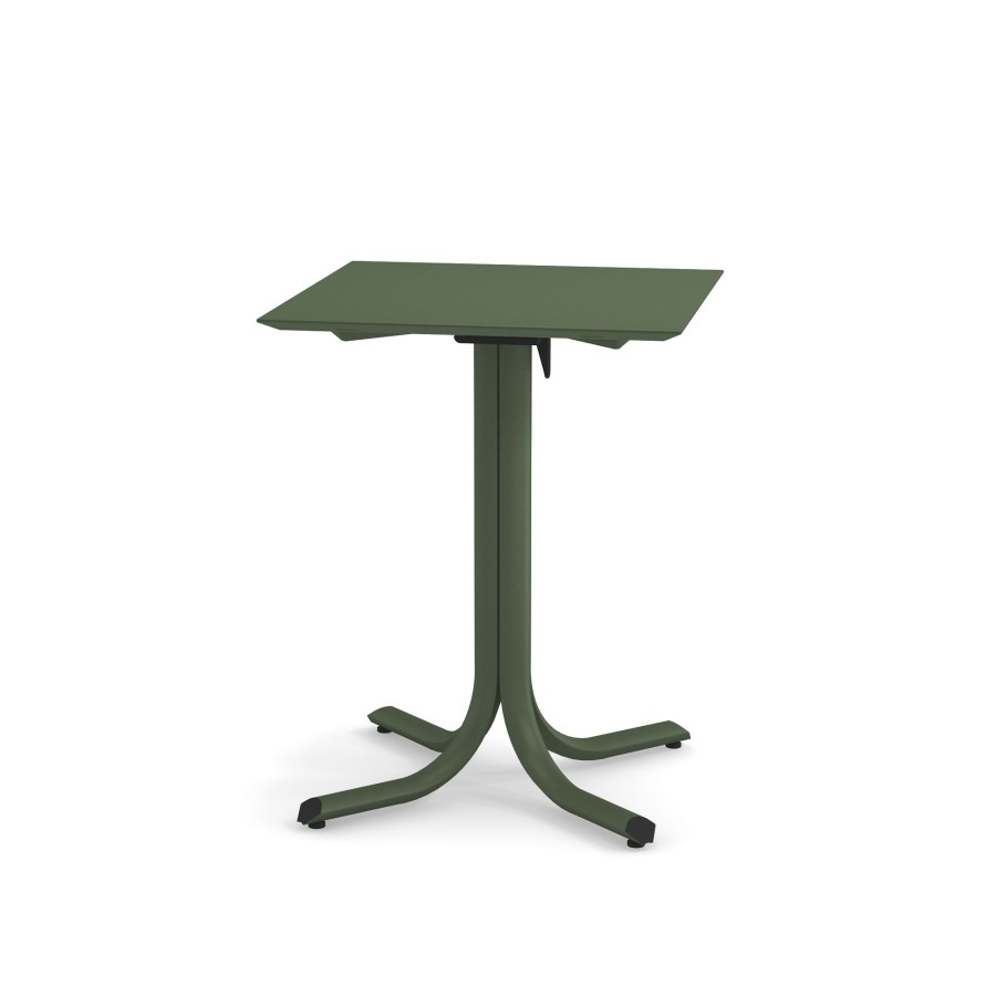 Les Tables ÉMEU | Table Pliable De Jardin Bordure Basse 60X60 / Exterieur En Acier - Systeme De Table De Collection