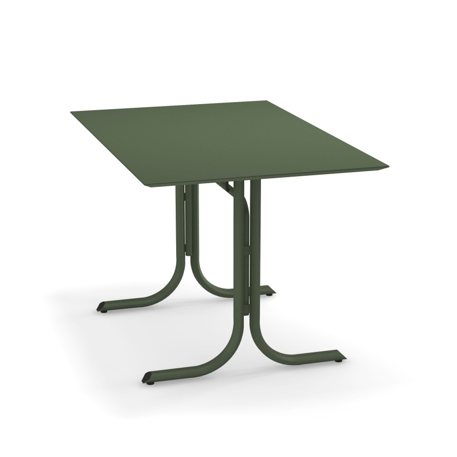 Les Tables ÉMEU | Table Pliable De Jardin Bordure Basse 80X120 / Exterieur En Acier - Systeme De Table De Collection