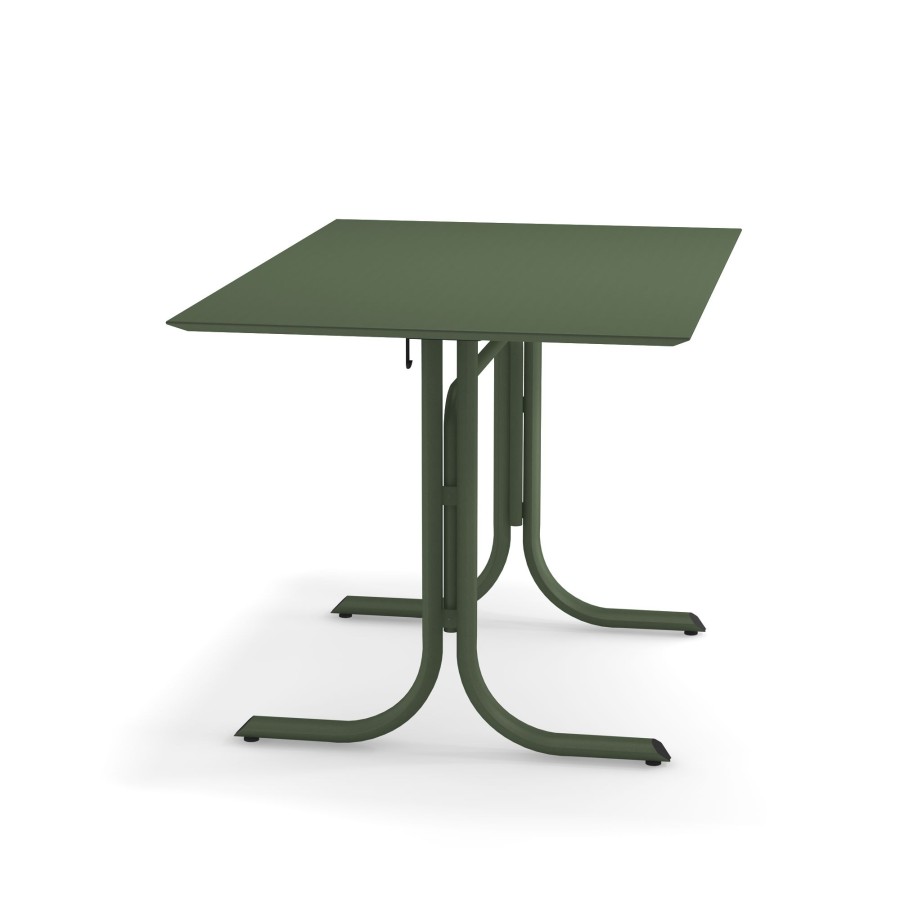 Les Tables ÉMEU | Table Pliable De Jardin Bordure Basse 80X120 / Exterieur En Acier - Systeme De Table De Collection