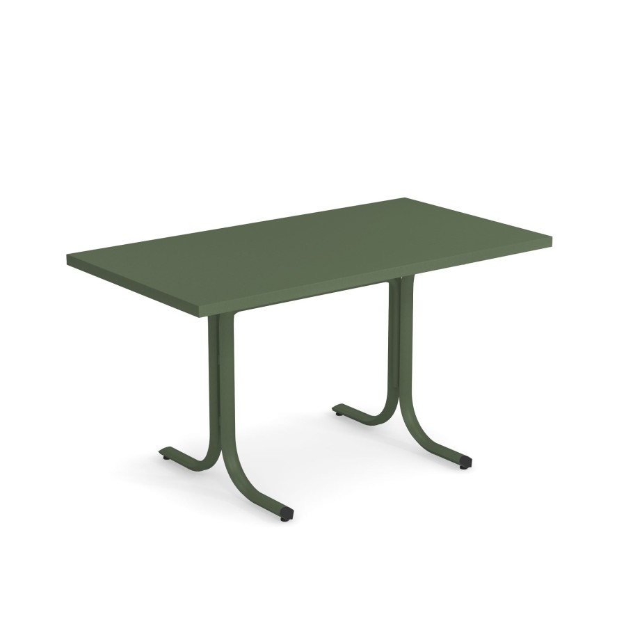 Les Tables ÉMEU | Table Bordure Carree De Jardin 80X140 / Exterieur En Acier - Systeme De Table De Collection