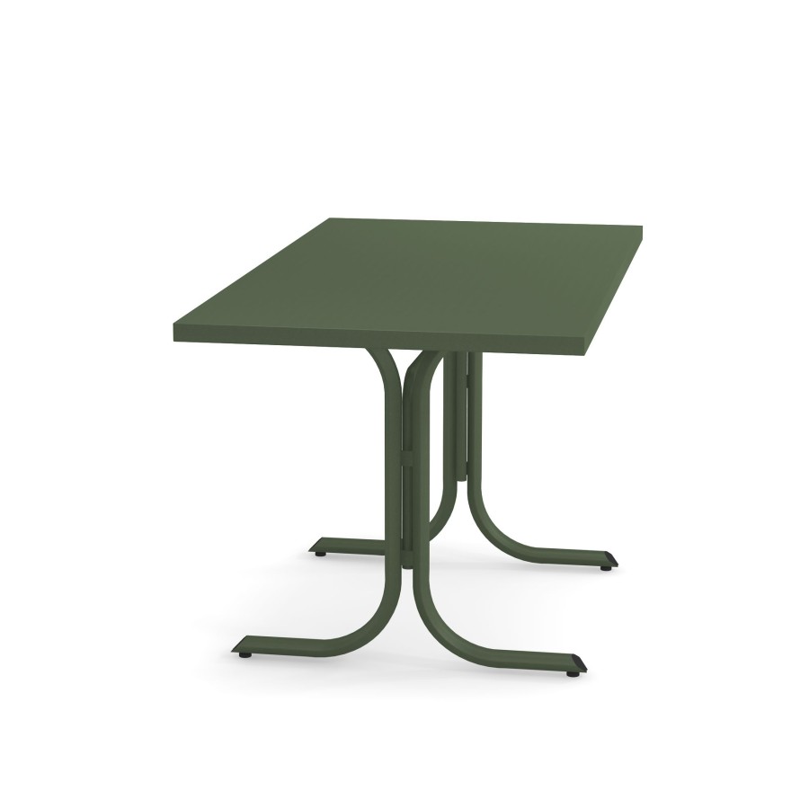 Les Tables ÉMEU | Table Bordure Carree De Jardin 80X140 / Exterieur En Acier - Systeme De Table De Collection