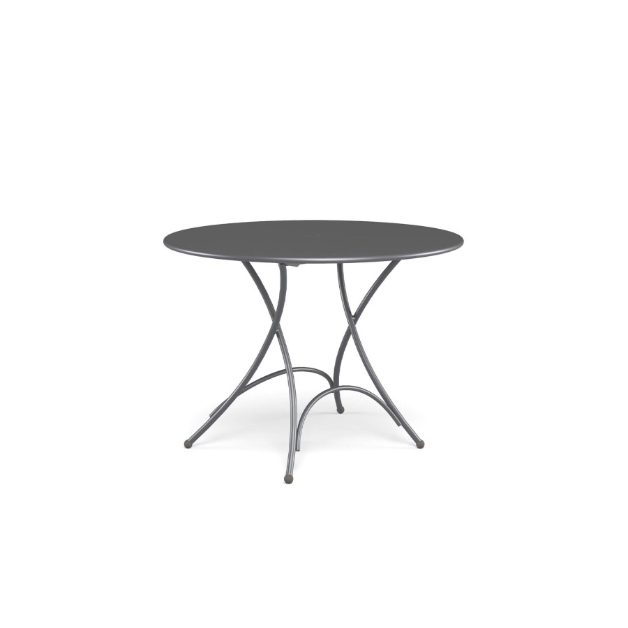 Les Tables ÉMEU | Table Ronde Pliante De Jardin D105 / Exterieur En Acier - Collection Pigalle