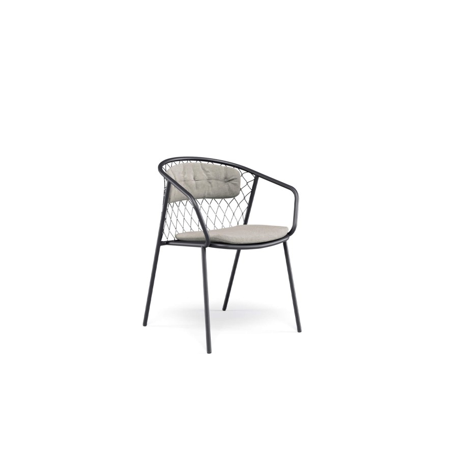 Chaises ÉMEU | Fauteuil De Jardin/Exterieur En Aluminium, Corde Synthetique, Acier Inoxydable - Collection Nef