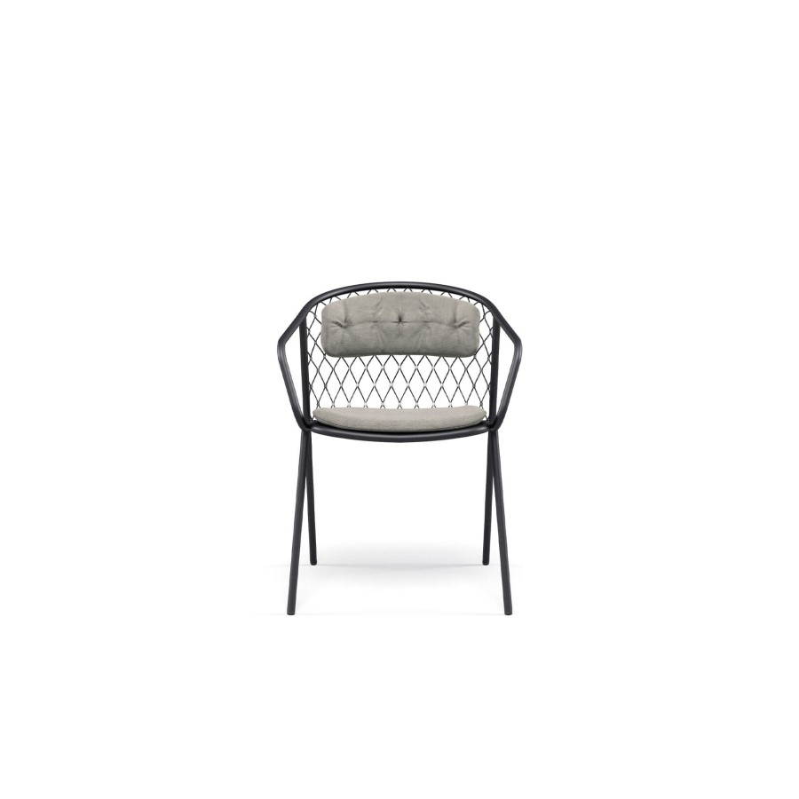 Chaises ÉMEU | Fauteuil De Jardin/Exterieur En Aluminium, Corde Synthetique, Acier Inoxydable - Collection Nef