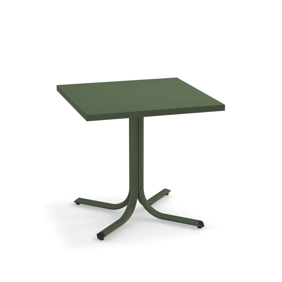 Les Tables ÉMEU | Table Pliable Bordure Carree De Jardin 80X80 / Exterieur En Acier - Systeme De Table De Collection