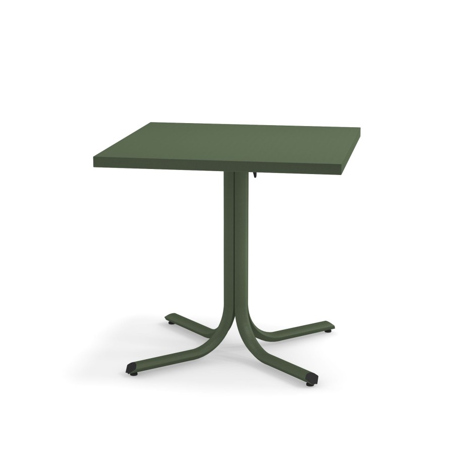 Les Tables ÉMEU | Table Pliable Bordure Carree De Jardin 80X80 / Exterieur En Acier - Systeme De Table De Collection