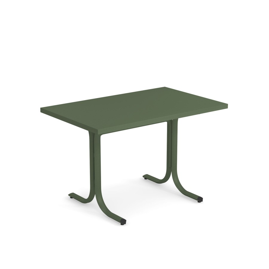 Les Tables ÉMEU | Table Bordure Carree De Jardin 80X120 / Exterieur En Acier - Systeme De Table De Collection