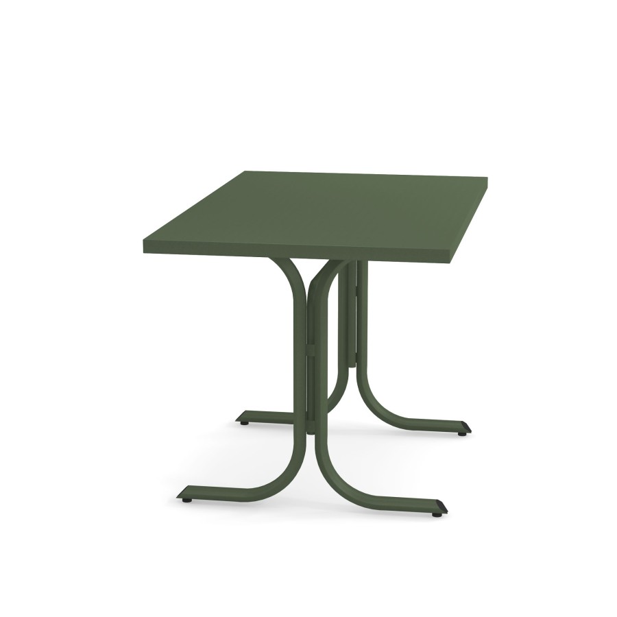 Les Tables ÉMEU | Table Bordure Carree De Jardin 80X120 / Exterieur En Acier - Systeme De Table De Collection