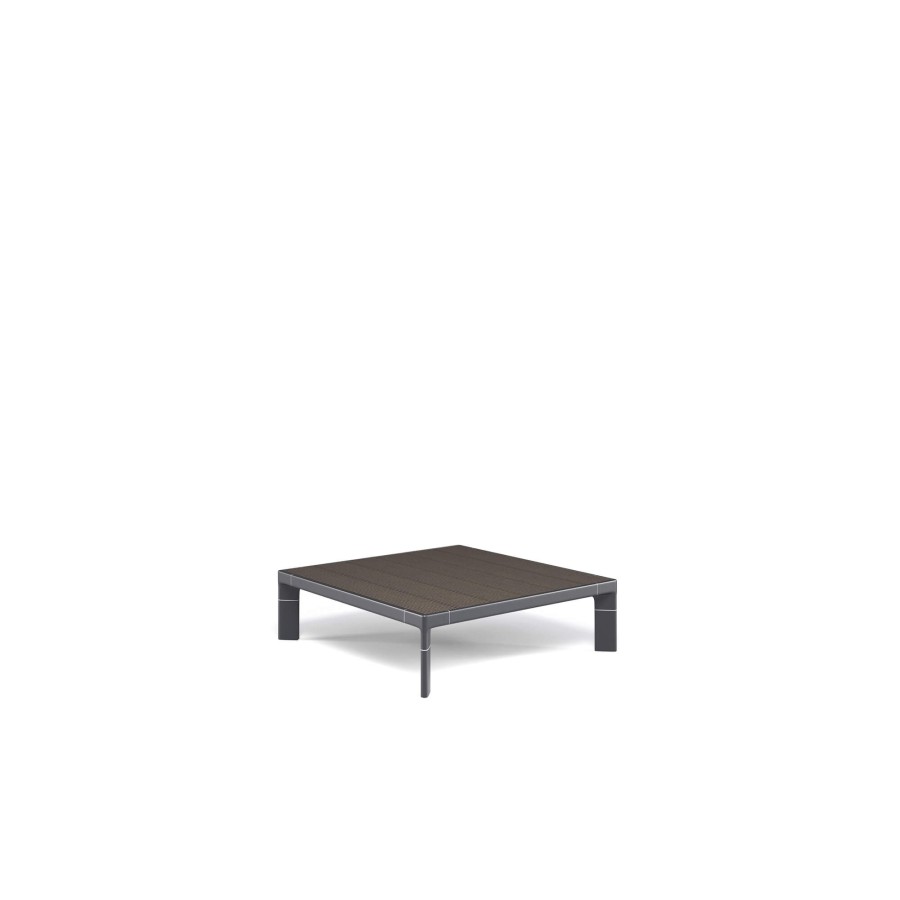 Les Tables ÉMEU | Table Basse De Jardin 89X86 Bambou / Exterieur En Aluminium, Bambou - Collection Tami