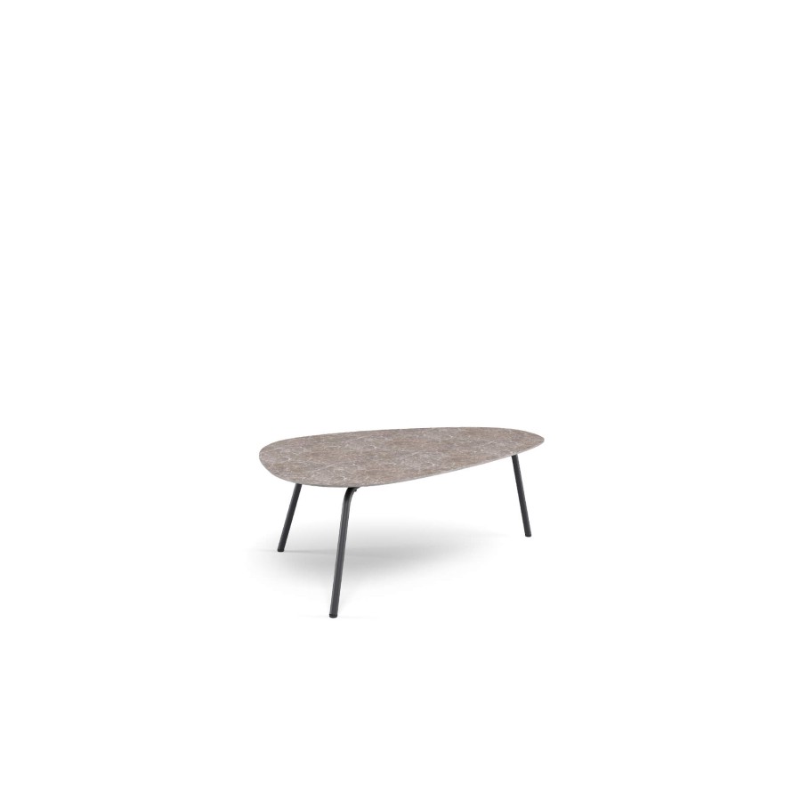 Les Tables ÉMEU | Table Basse De Jardin Avec Plateau Ceramique 108X64 / Exterieur En Aluminium, Gres Cerame - Collection Terramare