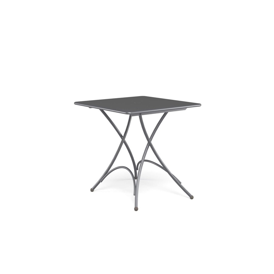 Les Tables ÉMEU | Table Carree Pliante De Jardin 76X76 / Exterieur En Acier - Collection Pigalle