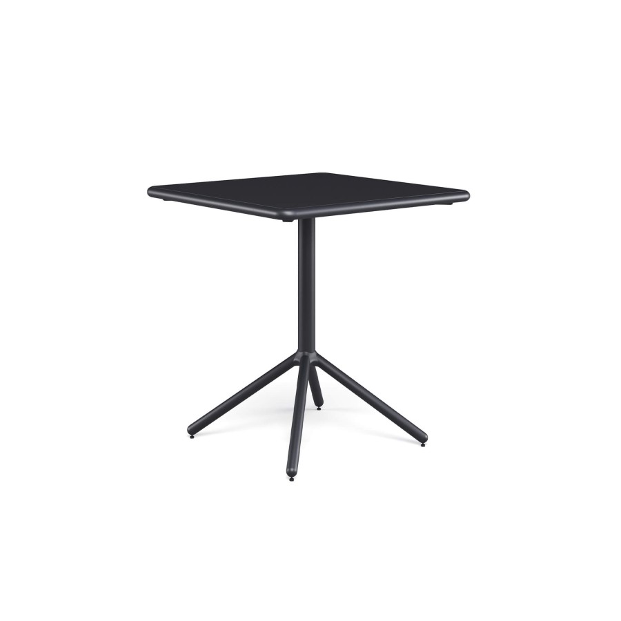 Les Tables ÉMEU | Table De Jardin Pliable Bordure Ronde 70X70 / Exterieur En Aluminium - Collection Grace